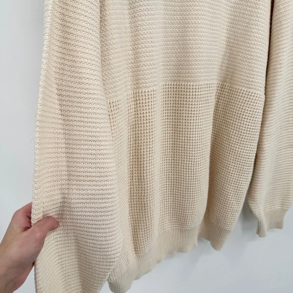 Shenandoah Vtg Cream Textured Henley Sweater Embroidered Buck Deer Cabin XXL Men
